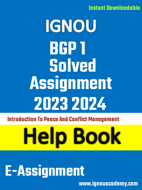 IGNOU BGP 1 Solved Assignment 2023 2024